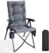 EVER ADVANCED Luxury Camping Chairs for Adults Heavy Duty Loadable 150kg High Back Oversized Folding Garden Chair Padded 6cm Comfy with Cup Holder Side Pocket Dining Chairs 4-Position Recliner