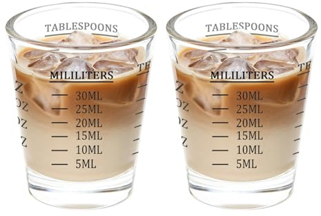 NLnnmuzh 30ml Measuring Cup,Shot Glasses for Espresso,Cocktail(2pack Black)