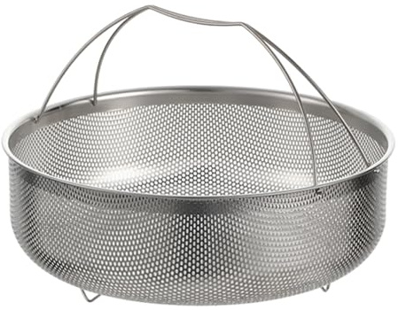 Cesta para cocinar al vapor de verduras - Red de acero inoxidable 24,6x9,4 cm | Inserto para cocción al vapor con asa para cocina doméstica, dormitorio universitario, cocina sana Preparación q
