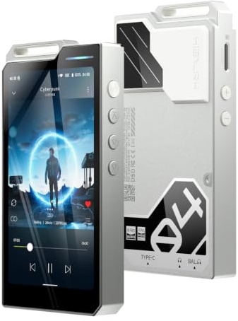 HiBy R4 Android MP3 MP4 Player with Spotify, 4 DAC & Class A Amp, MQA 16X HiFi Lossless Music Player with Bluetooth and WiFi, 3.5mm & 4.4mm Headphone Jack