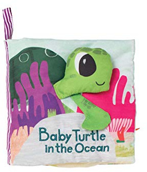 Manhattan Toy What's Outside Sea-Themed Soft Baby Activity Book with Rattle,Multicolor,6.5L x 2.5W x 6.5D in