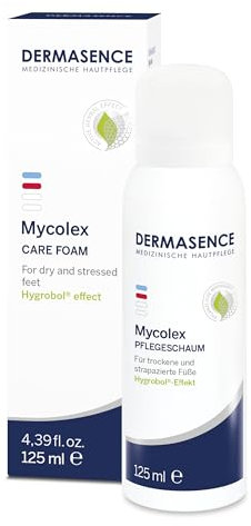 DERMASENCE Mycolex Care Foam 125 ml, Schiuma piedi secchi e affaticati, Maschera piedi in schiuma con 10% Urea, 10% Glicerina e Allantoina, Crema Piedi con protezione antifungina