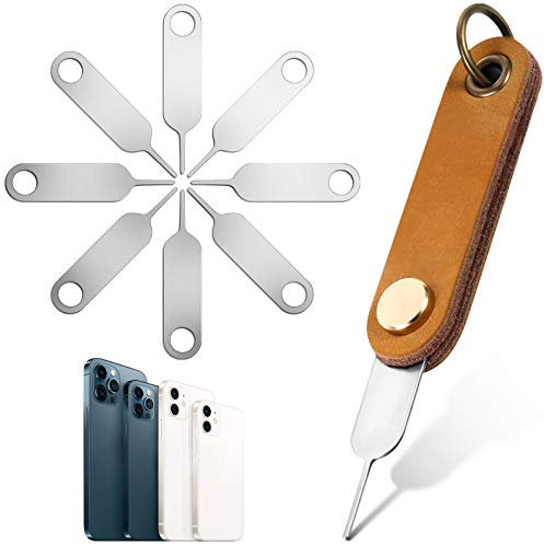 Weewooday 20 Piezas Herramientas de Extracción de Tarjetas SIM Herramienta Expulsión de SIM Pin de Expulsión de Bandeja Tarjeta SIM con 1 Encanto Llavero Desmontable para Teléfonos y Tabletas
