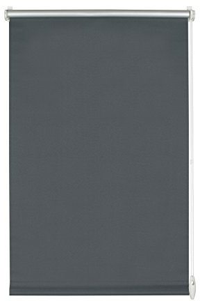 GARDINIA EASYFIX Rollo mit Thermo-Rückseite zum Klemmen oder Kleben, Verdunklungsrollo ohne Bohren, Hitzeschutz, Energiesparend, Schiefer, 90 x 150 cm (BxH)