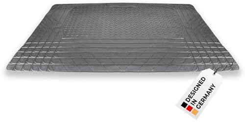alca® Kofferraummatte Gummi 120x80 cm I zuschneidbar I rutschfest I Schutzmatte für Kofferraum I schwarz I für PKW, SUV, Kombi I schützt vor Nässe, Schmutz und Unterbodenschäden