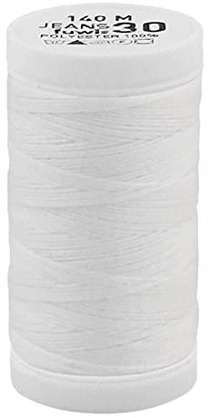 Jeansgarn J30 Nähgarn Ledergarn Sattlergarn Stärke 30, sehr reißfest,140 Meter (0001 - Weiß)