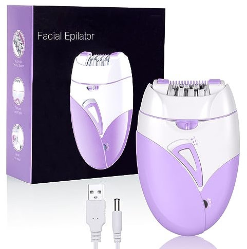 URAQT Epilierer Damen, Epiliergerät für Haarentfernung mit Massagerollen, Sanfte Langanhaltende Epilator Damenrasierer, Rasierer Aufsätze für Körper, Peeling, Reinigung, Tasche, Geschenk Frau（Lila）