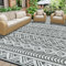 Homcomodar Patio Teppich 245x305cm Outdoor Teppiche für Patio Clearance Reversible Matte Kunststoff Stroh Teppich UV-beständige Camping Matte für Picknick Deck(Grau/Weiß)