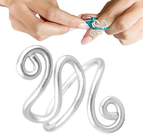 Spännring med virkning – multifunktionell krokring, bärbart stickverktyg | hållbar aluminiumtråd spännring, medföljande garnregulator för vänster- och högerhänta användare, (1,77 x 1,57 x 1,57 tum)