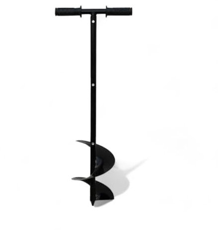 Briconess.com Trivella manuale in acciaio zincato ideale per fori nel terreno resistente e leggera - ø mm.120 - asta tubolare ø cm.3x100h.