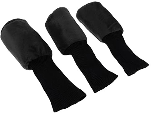 3 coperture per mazze da golf a collo lungo in legno per donne nero, coperture protettive in legno con etichette numerate 1 3 5, tessuto resistente all'acqua