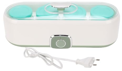 Fockety Yogurtiera, Macchina Automatica per Yogurt Greco con 4 Vasetti di Vetro, Macchina per Yogurtiera Elettrica Multifunzionale per Yogurt Fatti in Casa, Natto, Vino di Riso