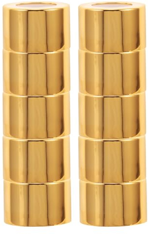 DRESSOOS Tappi di Ricambio Dorati per Bottiglie di Diffusore 28 Denti in Allumina 10 Pezzi per Profumatore Fai da Te e Coperture per Bottiglie di Olio Essenziale