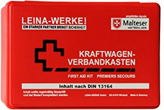 Leina-Werke 10005 KFZ-Verbandkasten Standard, Rot/Weiß/Schwarz