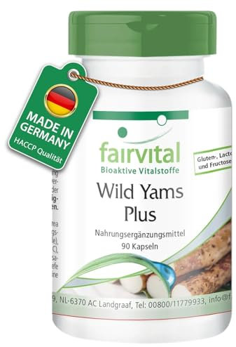 Fairvital | Wild Yams Kapseln - Wechseljahre Komplex - 90 Kapseln - mit Vitamin C & E, Beta Carotin, Zink, Selen - qualitätsgeprüft und hochdosiert - 100% vegan - Made in Germany