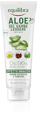equilibra Corpo, Aloe Gambe Leggere Gel, Gel Fresco a Base di Aloe Vera e Aloe 3+, Effetto Ghiaccio, Favorisce Circolazione Gambe Con Stress del Microcircolo, Dona Sollievo e Benessere, 125 ml