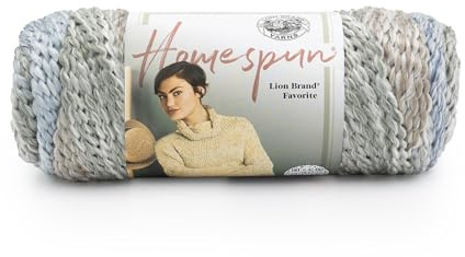 Lion Brand Yarn Homespun, Soft Bulky Yarn for Knitting, Crochet, and Crafts, Beachside Stripes, 1 Pack