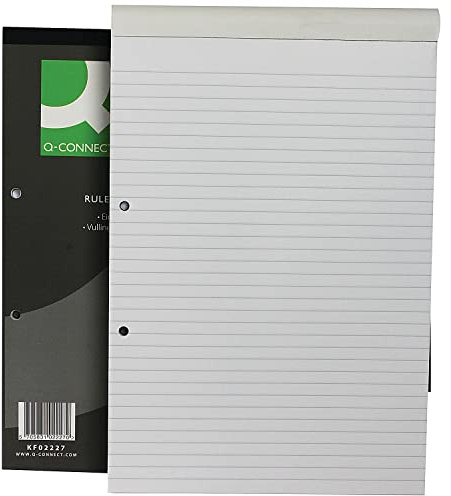 Q-Connect KF02227 Feint Ruled Headbound Refill Pad, White, 80 Pages, A4 (10 Pack)