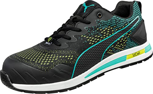 Puma Safety Vivid GH Low återvunnen arbetssko säkerhetssko S1P ESD HRO SRC fiberglaslock halkfri metallfri vegansk unisex, Svart kombinerad, 46 EU
