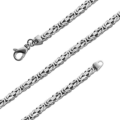 Avesano Königskette 925 Silber Kette Herren Halskette 4 mm Silberkette massiv mit Schmuck Box Länge 55 cm verfügbar 101096-055