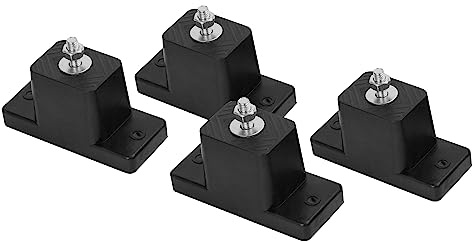 Cherbowing RAE277 Air Conditioning Shock Absorber Anti-Vibration Feet Heat Pump Rubber Holder for Air Conditioning Pack of 4 Floor Console 200 kg Non-Slip UV Resistant,Black,111 x 46 x 60 mm