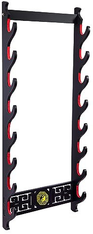 FOXSMZZ Schwerthalter Katana Wandhalterung Samurai Schwert Rahmen Display Frame Red Samt China 1-Schicht Bagua Stil (8-Schicht)