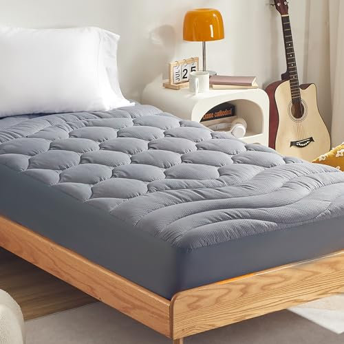 Matratzen Topper Dicke Matratzenauflage 3-ZONEN-Design Atmungsaktiv,Spannbettlaken Rundumgummi, Matratzenschoner, Matratzenbezug (90X200X38 cm, Grau)