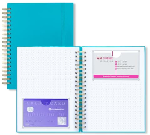 OneSky Business Card Organizer, 64 Card Capacity, Lake Green