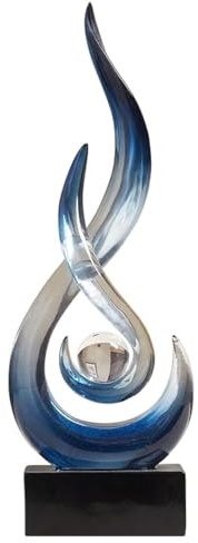 XYQXYQ Modern Abstract Art Table Decoration,Resin Flame Statue Modern Blue Centerpiece Ornaments for Living Room Great Gift Idea Home Decor,Collectibles