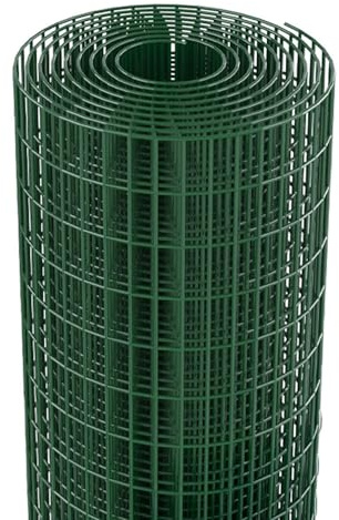 Bricozone Rete Metallica Per Recinzioni Rotolo 25 M Zincata Plastificata Elettrosaldata Rigida Verde Naturale Per Spazi Esterni Giardino Orto Piante (125 Cm)