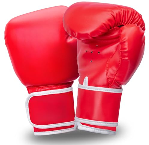 Kids Boxing Gloves for Kids Boys Girls Youth Age 5-12 Years Training Gloves for Punching Bag Kickboxing Muay Thai Mitts MMA Red