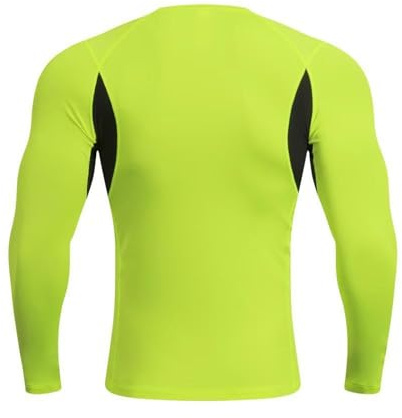 Maglietta da uomo Rashguard Surf, a maniche lunghe, per sport acquatici, corsa, nuoto, traspirante, a compressione, in neoprene, Verde #2., S
