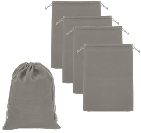 PATIKIL Hörlursväska, 5 st 25 x 15 cm resa headset bärförvaringspåse mjuk dragsko för over-ear hörlurar spelheadset, grå