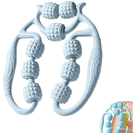 Eruceky Rodillo Masaje Muscular, Forma de U Rodillo de Masaje de 7 Ruedas, Rodillo de piernas, para Pierna Cuello Masajes Musculars Fitness