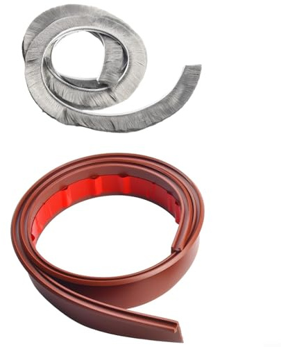 Striscia di guarnizione per la parte inferiore della porta, 100 cm, per porte interne ed esterne, materiale TPE con doppia faccia per una protezione insonorizzata e insonorizzata in grigio, marrone
