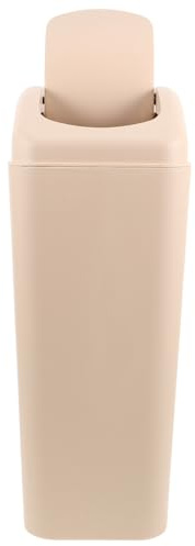 BESPORTBLE Papelera para Baño con Tapa Abatible Plástico Resistente Capacidad 8 Litros Diseño Delgado para Espacios Estrechos Cubo de Basura Antiolor Adecuado para Cocina y Dormitorio