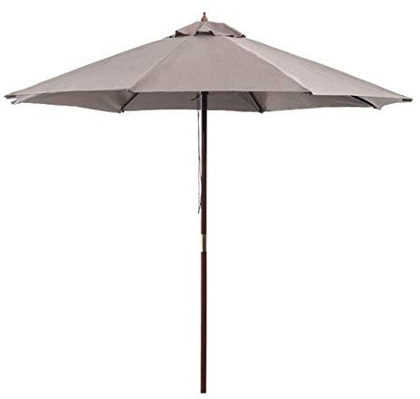 Patio Umbrella Garden Parasol,2.7M Garden Outdoor Patio Sun Shade, Large in Aluminium Umbrella Canopy Lightweight Sturdy Uv Protective for Beach/Pool/Patio/Outdoor Shelter Tent