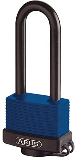 ABUS 70IB/45HB63 Weatherproof Brass Padlock – Long Stainless Steel Shackle – Aqua Safe Marine Grade – Corrosion Resistant – Plastic Coated – Security Level 5