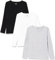 Berydale Women's BD159 Long-Sleeved Shirt, Black/Light Grey Heather/White, L (Pack of 3)