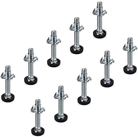 10 x Verstellschraube M8 x 45 mm mit Einschlagmutter Tragkraft: bis 300 kg Möbel-Regulierschraube Justierschraube Verstellfüße Stellfüße Möbelschraube von SO-TECH®