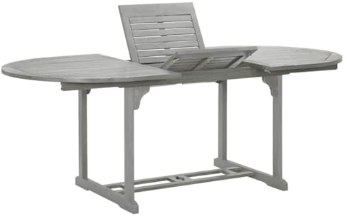 vidaXL Table de Jardin Gris 200x100x75 cm Bois d'acacia Massif