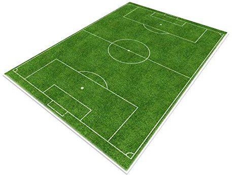 TYKTZXY Fotbollsmatta fotboll, söt heminredning lekmatta för ungdomsrum pojkar flickor sporttema rum grön 120 × 180 cm