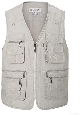 Btmpmcs Herren Outdoor Anglerweste mit vielen praktischen Taschen Sommer Atmungsaktiv Multifunktionsweste Leicht Jagd Camping Safari Weste Ärmellos Jacke