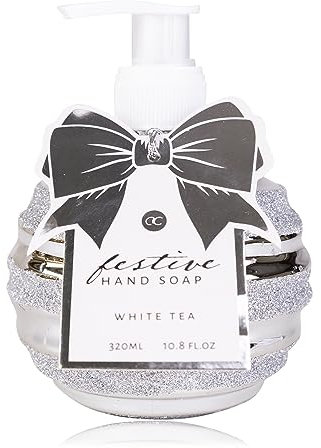 Accentra Handseife FESTIVE in Pumpspender mit Glitter, 320ml Handseife im Pumpspender, Flüssigseife, Duft: White Tea