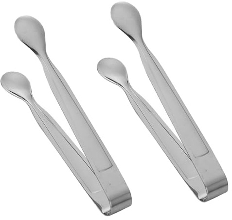 2 Pcs Ice Tongs Sugar Tongs Mini Serving Tongs Serving Tongs Ice Tong Pom Tongs Sugar Tongs Stainless Steel Mini Tongs for Appetizers Desserts Coffee Tea Party Bar