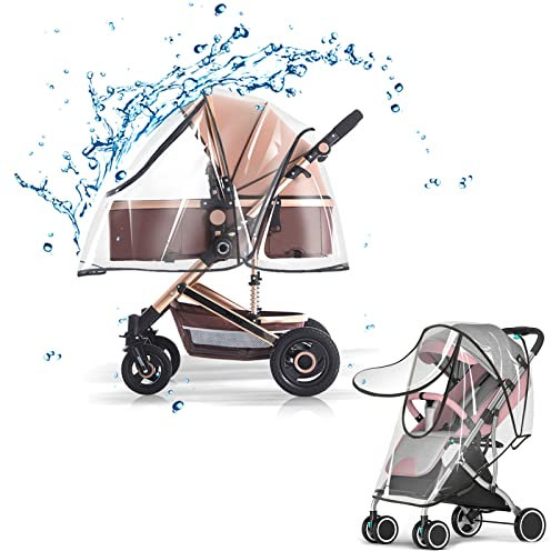 Universal Regenschutz, Regenschutz kinderwagen Universal Buggy Regenschutz wiederverwendbar Regenverdeck Regenhülle für Kinderwagen Kinderwagen Regenhülle mit Reißverschluss Für Kinderauto Transpar