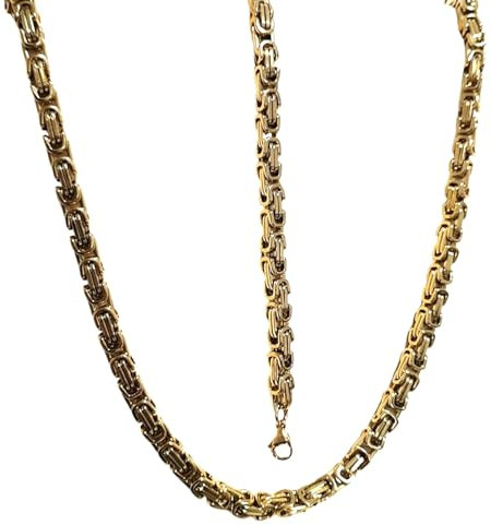 ayados Königskette Set Edelstahl 60cm 4,5mm bis 8mm Halskette + Armband Königs Kette (4,5mm Königsketten Set, Gold)