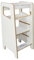 Skyline Steh und Lernturm Baby ab 1 Jahr Montessori Learning Tower Höhenverstellbar Tritthocker Kinder Indoor Möbel Kinderzimmer Trittschemel Kitchen Helper Hochstuhl Faltbarer Weiß