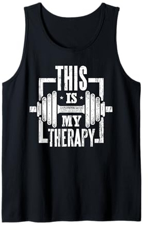 This Is My Therapy Funny Gym Workout Motivational Tank Top