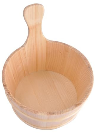 Sauna Accessories Kit,Wood Sauna Barrel Set,4l Sauna Accessories Wood Wood Bucket, Sauna Wooden Bucket and Ladle Set for Friends, Parents, Grandparents for Shower